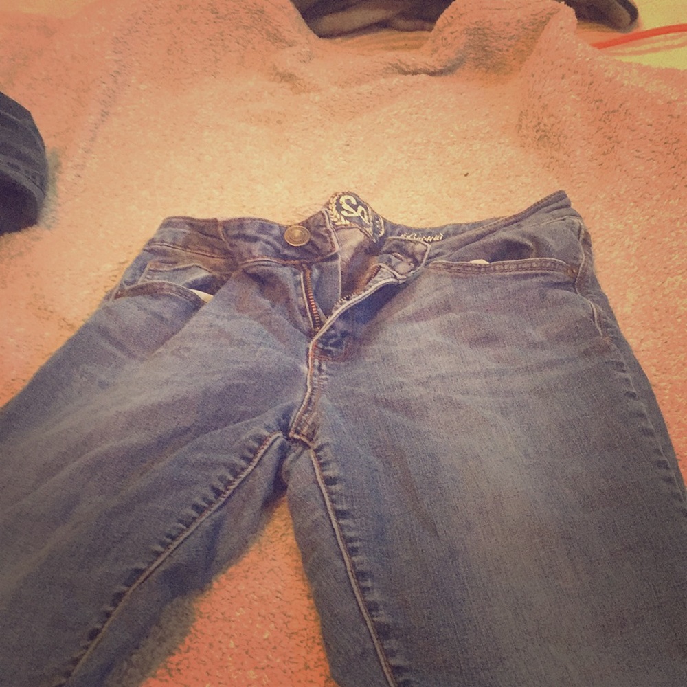 Light blue bootcut jeans